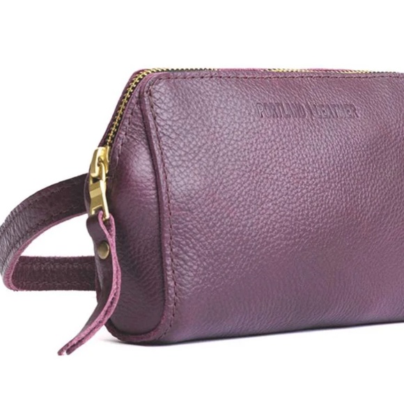 💜 Portland Leather Deep Purple Plum Crossbody Belt Bag 💜 - Picture 5 of 12